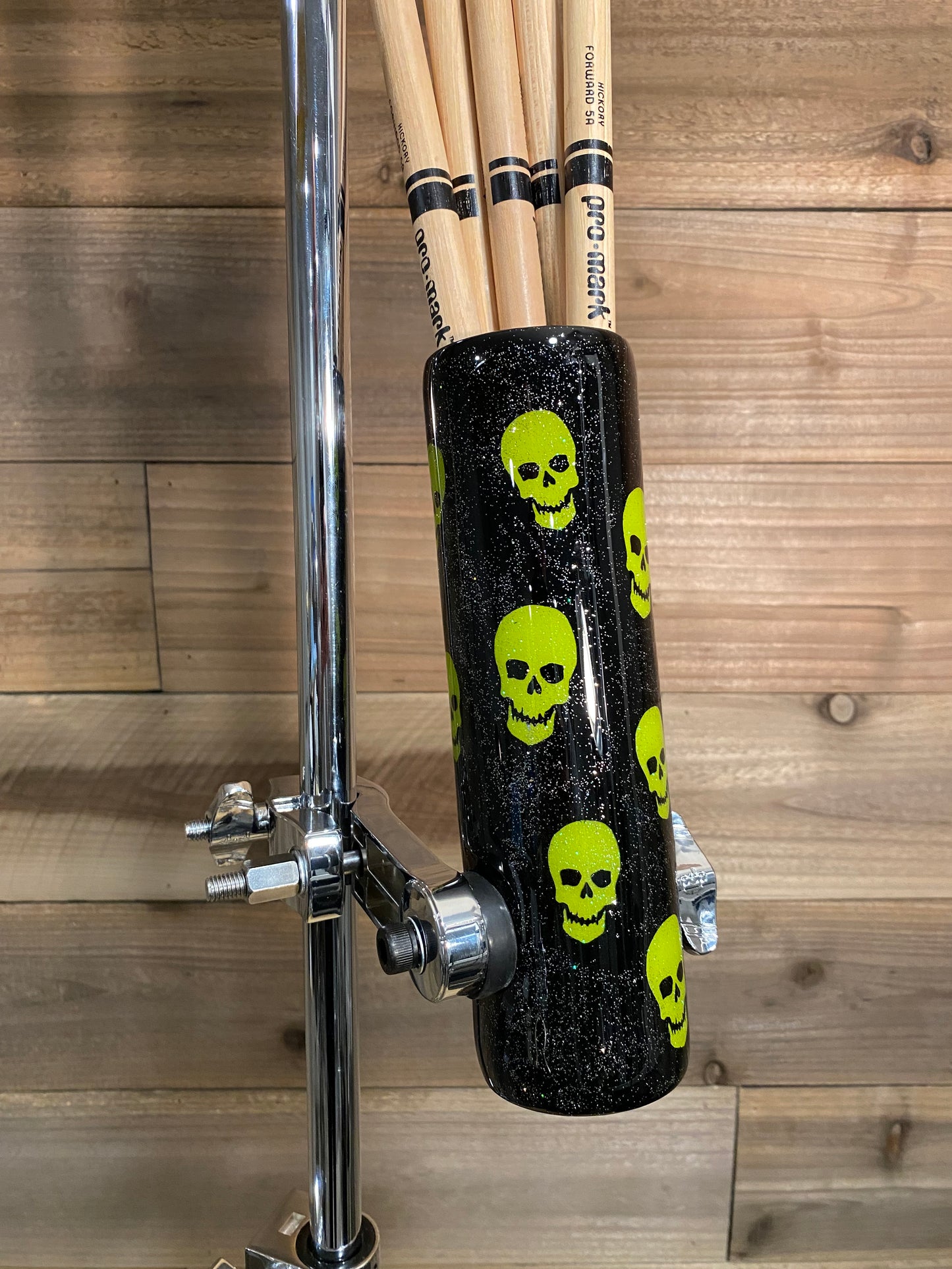 Black with Green Skulls