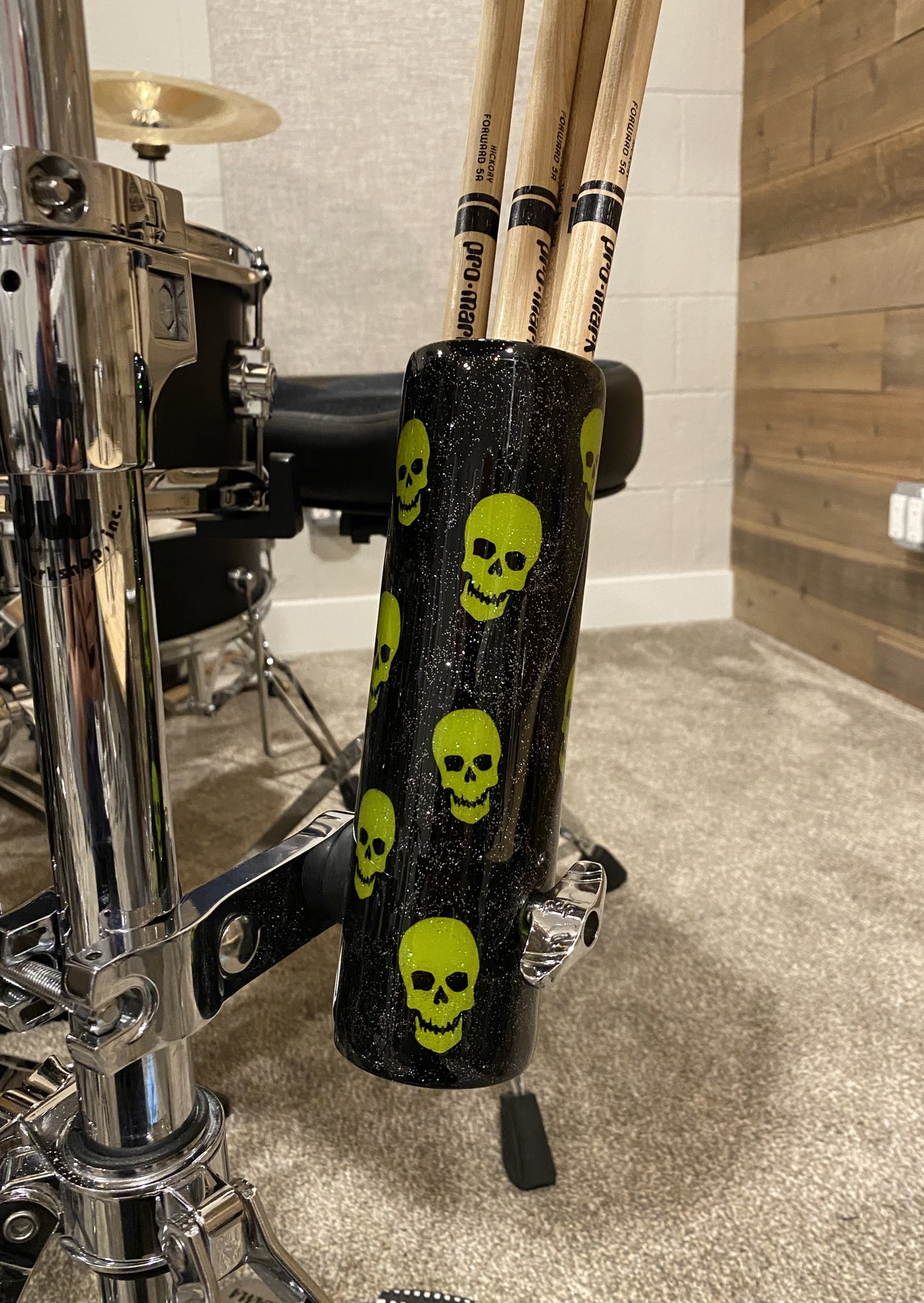 Black with Green Skulls