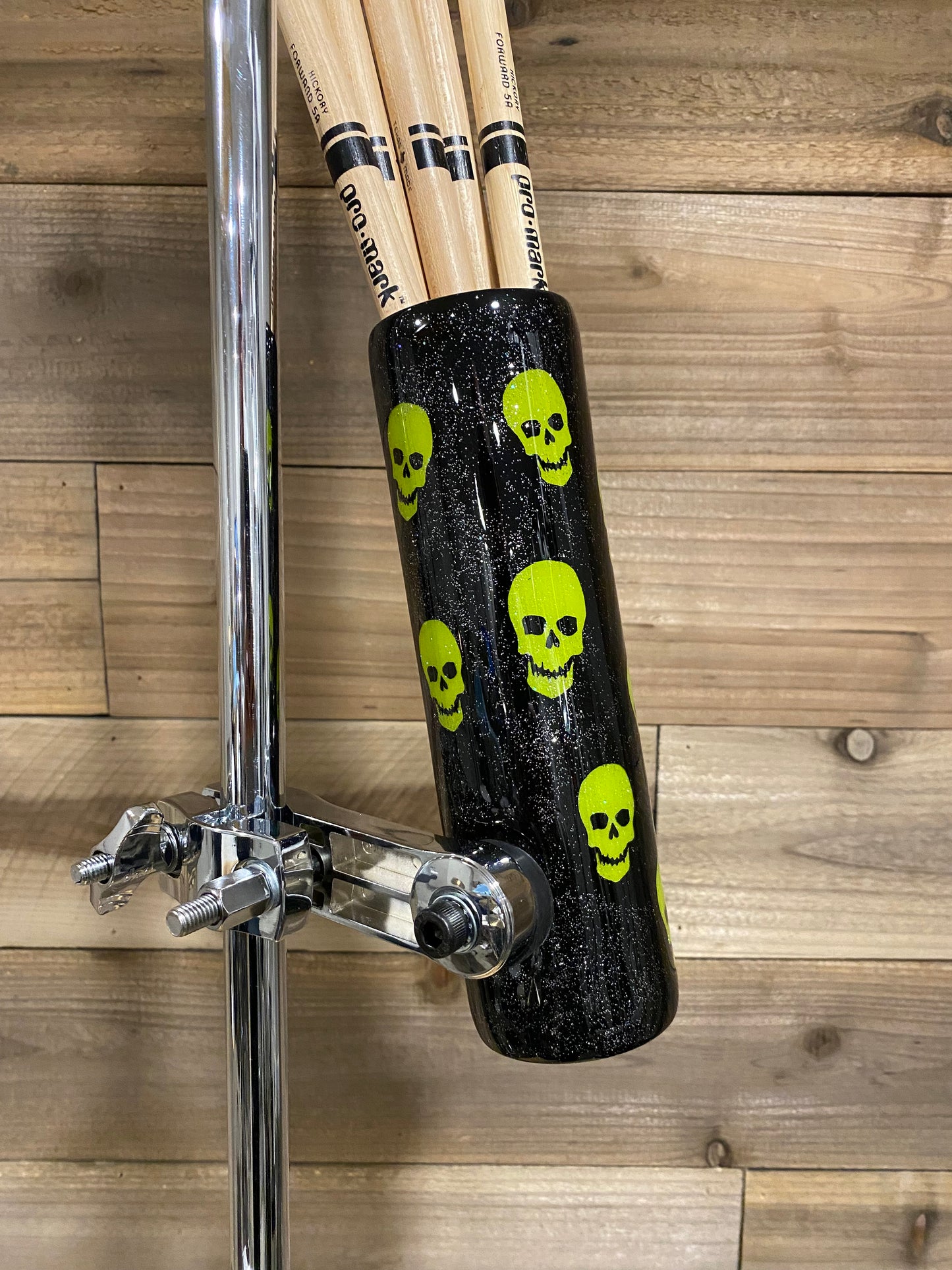 Black with Green Skulls