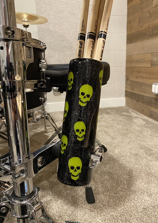Black with Green Skulls